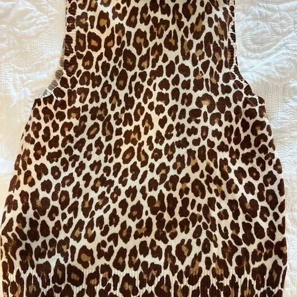 J. Crew NWT Cashmere Brown Leopard Print Tank Top - Picture 3 of 6